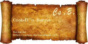 Csobán Barna névjegykártya