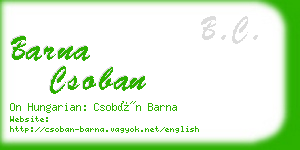 barna csoban business card